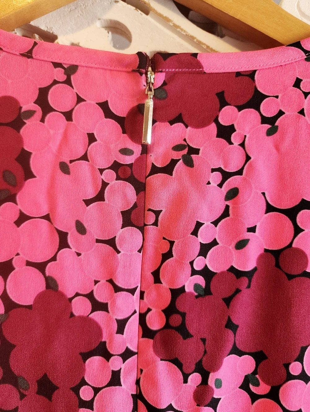 KATE SPADE NEW YORK NWOT WOMENS PINK BUBBLEN DOT SMOCKED FRONT TIE DRESS SIZE 12